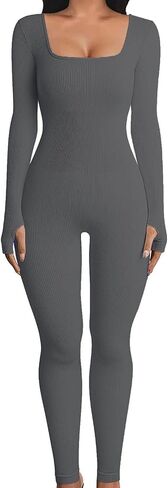 Women Yoga Ribbed Jumpsuits Seamless Tank Tops Rompers Sleeveless One Piece Workout Bodysuit in Kuwait