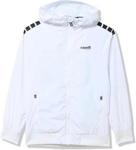 Capelli Sport Windbreaker Jacket, Youth Lightweight Hooded Pullover Coat with Zipper Pockets in Kuwait