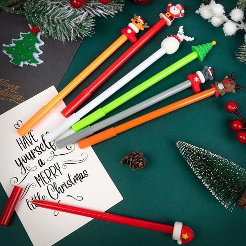 WDAHDHP قلم حبر جل عيد الميلاد للأطفال، 35 قطعة أقلام كرة دوارة لطيفة لعيد الميلاد، أقلام حبر هلامية كرتونية لعيد الميلاد مع حبر أسود للطلاب والمدرسين واللوازم المدرسية هدية عيد الميلاد in Kuwait