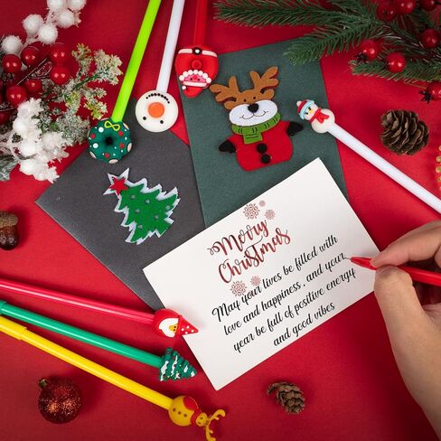 WDAHDHP قلم حبر جل عيد الميلاد للأطفال، 35 قطعة أقلام كرة دوارة لطيفة لعيد الميلاد، أقلام حبر هلامية كرتونية لعيد الميلاد مع حبر أسود للطلاب والمدرسين واللوازم المدرسية هدية عيد الميلاد in Kuwait