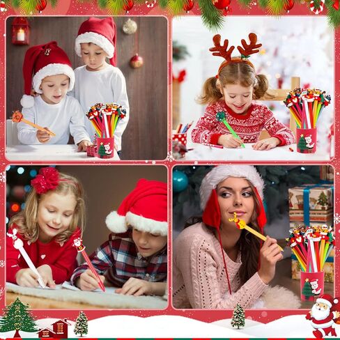 WDAHDHP قلم حبر جل عيد الميلاد للأطفال، 35 قطعة أقلام كرة دوارة لطيفة لعيد الميلاد، أقلام حبر هلامية كرتونية لعيد الميلاد مع حبر أسود للطلاب والمدرسين واللوازم المدرسية هدية عيد الميلاد in Kuwait