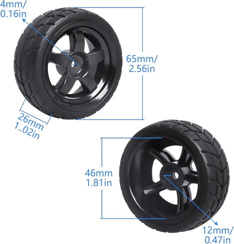 إطارات Hobbyfire مسبقة اللصق OD 2.55 بوصة 12 مم سداسية وإطارات مطاطية لسيارة سباق Traxxas Tamiya HPI HSP Redcat RC 1/10 على الطريق، مجموعة من 4 (اللون B) in Kuwait