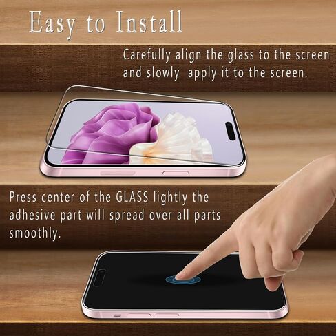 (عبوتان مصممتان لهاتف iPhone 16، واقي شاشة من الزجاج المقوى، تغطية كاملة، مضاد للخدش، خالٍ من الفقاعات in Kuwait
