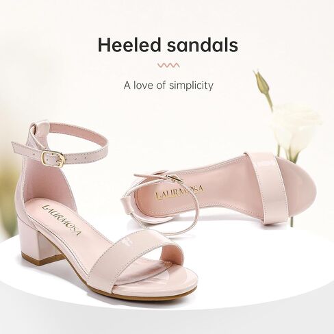 صندل بكعب عالٍ للفتيات مفتوح من الأمام مع إبزيم بحزام للكاحل للأطفال الصغار في حفلات الزفاف صنادل بكعب مكتنزة in Kuwait