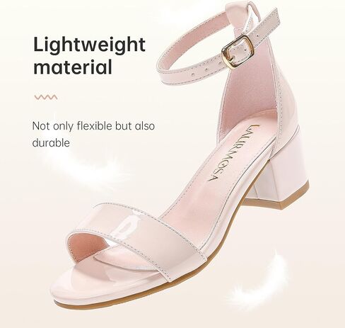 صندل بكعب عالٍ للفتيات مفتوح من الأمام مع إبزيم بحزام للكاحل للأطفال الصغار في حفلات الزفاف صنادل بكعب مكتنزة in Kuwait