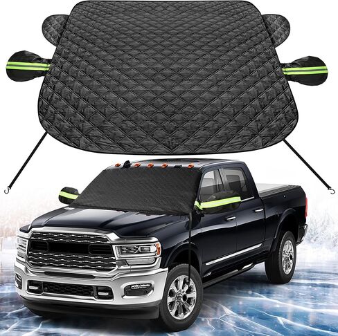 Car Windshield Cover for Ice and Snow Compatible with Dodge RAM 1500 2500 3500 Large Pickup Truck and SUV Magnetic Anti-Snow Cover Frost Shield Sunshade with Side Mirror Covers in Saudi Arabia
