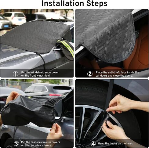 Car Windshield Cover for Ice and Snow Compatible with Dodge RAM 1500 2500 3500 Large Pickup Truck and SUV Magnetic Anti-Snow Cover Frost Shield Sunshade with Side Mirror Covers in Saudi Arabia