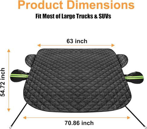 Car Windshield Cover for Ice and Snow Compatible with Dodge RAM 1500 2500 3500 Large Pickup Truck and SUV Magnetic Anti-Snow Cover Frost Shield Sunshade with Side Mirror Covers in Saudi Arabia