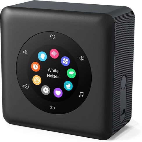 Portable White Noise Sound Machine with Intelligent Color LCD Touch Screen & Breathing Exercises, Alarm Clock. Soothing Sounds, Sleep Music and Lullabies for Adults/Babies. Home/Bedroom in Saudi Arabia