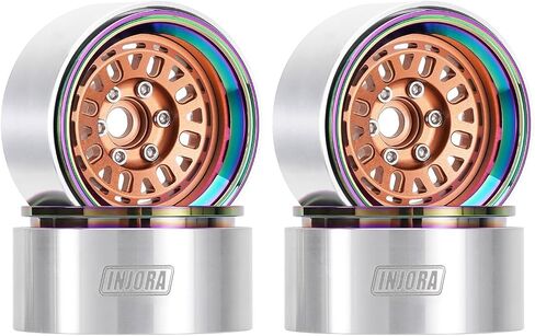INJORA -10 مم حافة عجلة من الألومنيوم مقاس 1.9 بوصة لـ SCX10 TRX4 VS4-10 Gen8 1/10 RC ترقية الزاحف (رمادي) in Kuwait
