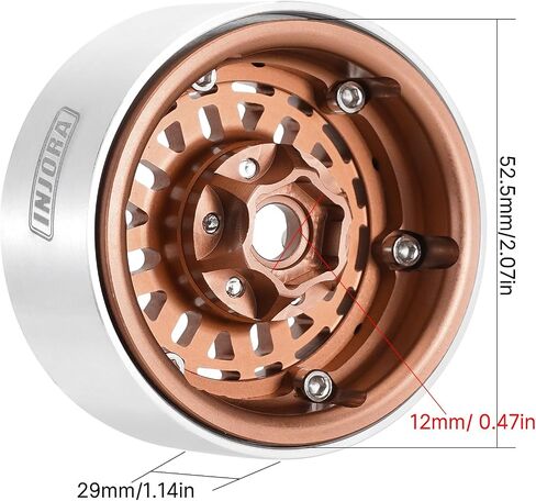 INJORA -10 مم حافة عجلة من الألومنيوم مقاس 1.9 بوصة لـ SCX10 TRX4 VS4-10 Gen8 1/10 RC ترقية الزاحف (رمادي) in Kuwait