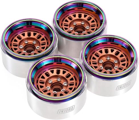 INJORA -10 مم حافة عجلة من الألومنيوم مقاس 1.9 بوصة لـ SCX10 TRX4 VS4-10 Gen8 1/10 RC ترقية الزاحف (رمادي) in Kuwait