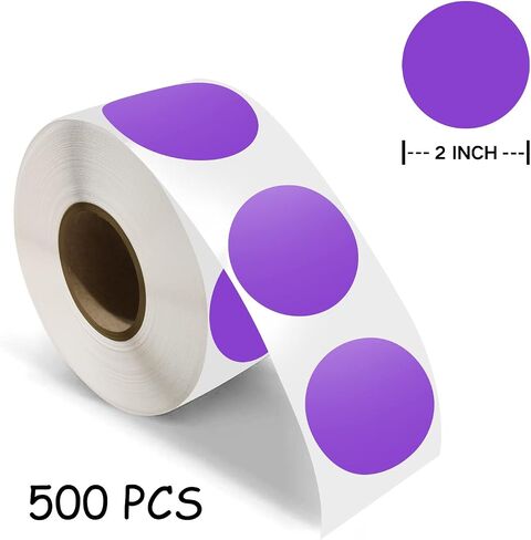 500 PCS Dot Sticker Tape 2" Inch Round Color Coding Labels Removable Writable Circle Floor Decal for Marking Organizing Social Distancing Black in Kuwait
