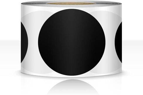 500 PCS Dot Sticker Tape 2" Inch Round Color Coding Labels Removable Writable Circle Floor Decal for Marking Organizing Social Distancing Black in Kuwait
