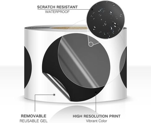 500 PCS Dot Sticker Tape 2" Inch Round Color Coding Labels Removable Writable Circle Floor Decal for Marking Organizing Social Distancing Black in Kuwait