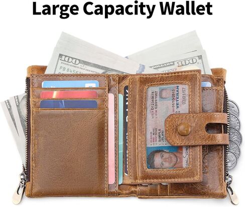 محفظة FALAN MULE للرجال ذات سعة كبيرة ومحفظة من الجلد الأصلي للرجال مع خاصية حجب RFID in Kuwait