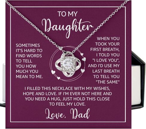Daughter Necklace as Gifts for Daughter from Mom Dad, Daughter Jewelry From Dad, Daughter Necklaces From Mom, Birthday Gift for Daughter Adult, Daughter Gifts Christmas Graduation Valentine Idea Gifts in Saudi Arabia