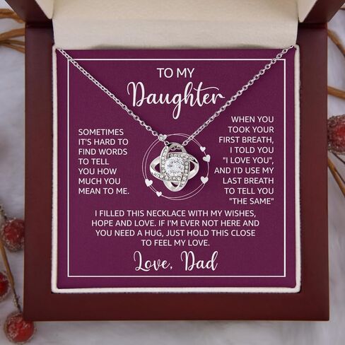 Daughter Necklace as Gifts for Daughter from Mom Dad, Daughter Jewelry From Dad, Daughter Necklaces From Mom, Birthday Gift for Daughter Adult, Daughter Gifts Christmas Graduation Valentine Idea Gifts in Saudi Arabia