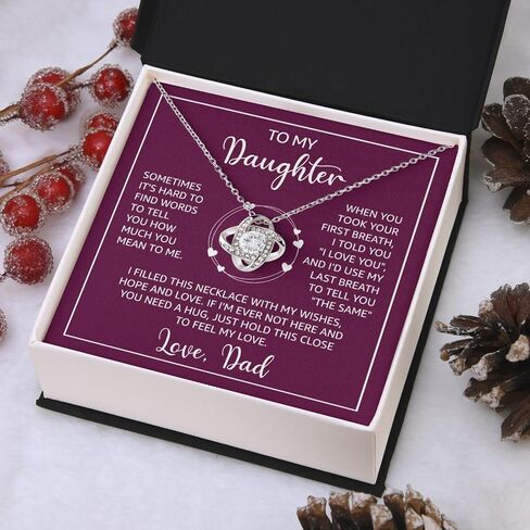 Daughter Necklace as Gifts for Daughter from Mom Dad, Daughter Jewelry From Dad, Daughter Necklaces From Mom, Birthday Gift for Daughter Adult, Daughter Gifts Christmas Graduation Valentine Idea Gifts in Saudi Arabia