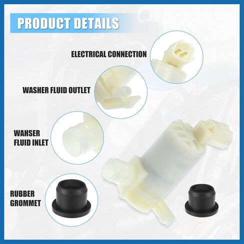 Car Windshield Washer Motor Pump Replacement Fit for NISSAN 350Z - Pack of 1 White Item Replacement in Saudi Arabia