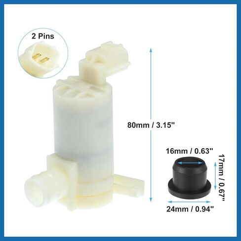 Car Windshield Washer Motor Pump Replacement Fit for NISSAN 350Z - Pack of 1 White Item Replacement in Saudi Arabia