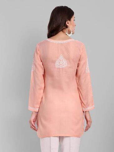 Ada Hand Embroidered Chikankari Indian Cotton Top Tunic Blouse for Women A911344 in Kuwait