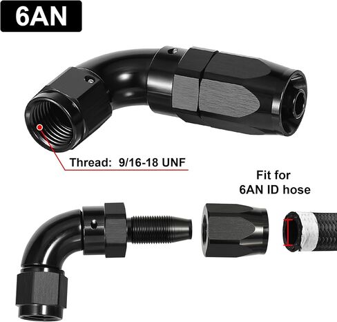 EVIL ENERGY 6AN 90 Degree One Piece Full Flow Hose End Fitting Swivel For CPE Braided Hose in Saudi Arabia