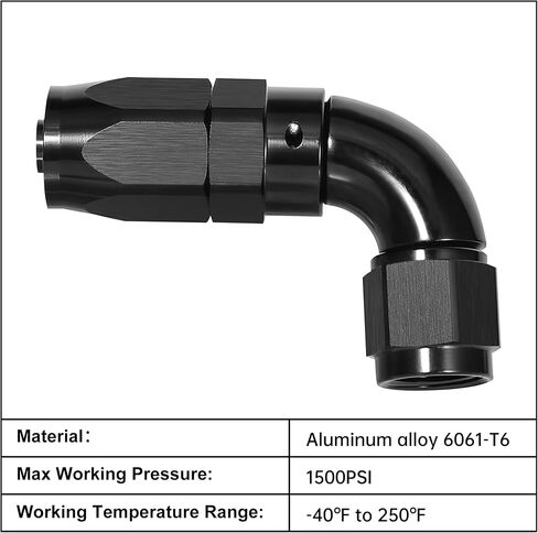 EVIL ENERGY 6AN 90 Degree One Piece Full Flow Hose End Fitting Swivel For CPE Braided Hose in Saudi Arabia
