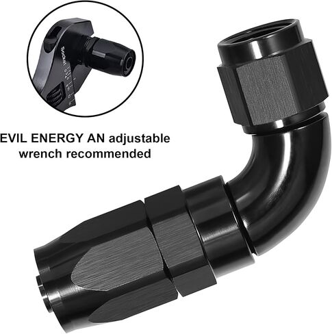 EVIL ENERGY 6AN 90 Degree One Piece Full Flow Hose End Fitting Swivel For CPE Braided Hose in Saudi Arabia