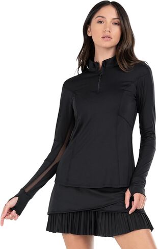 Lucky In Love Women's 1/4 Zip Long Sleeve Shirt in Kuwait