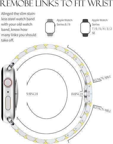 CTYBB سوار معدني نحيف مع حافظة متوافقة مع أحزمة ساعة Apple للنساء 40 مم 41 مم 38 مم 42 مم، أشرطة سلسلة من الفولاذ المقاوم للصدأ لسلسلة iWatch Bands 10 9 8 7 6 5 4 3 2 1 SE، ضوء النجوم in Kuwait