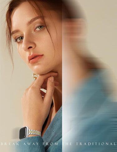 CTYBB سوار معدني نحيف مع حافظة متوافقة مع أحزمة ساعة Apple للنساء 40 مم 41 مم 38 مم 42 مم، أشرطة سلسلة من الفولاذ المقاوم للصدأ لسلسلة iWatch Bands 10 9 8 7 6 5 4 3 2 1 SE، ضوء النجوم in Kuwait