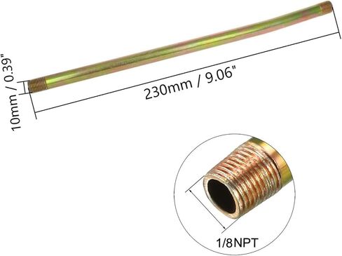 Utoolmart 1/8 inches NPT 230mm Length 10mm Pipe Diameter Grease Fitting Standard Grease Metal Extension Tubes in Kuwait