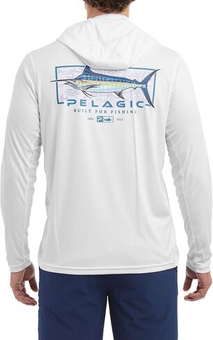 PELAGIC Men's Vaportek Marlin Minds Hooded Fishing Shirt, Long Sleeve, UPF 50+ Protection, Ventilated and Lightweight in Saudi Arabia