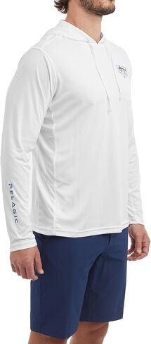 PELAGIC Men's Vaportek Marlin Minds Hooded Fishing Shirt, Long Sleeve, UPF 50+ Protection, Ventilated and Lightweight in Saudi Arabia
