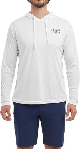 PELAGIC Men's Vaportek Marlin Minds Hooded Fishing Shirt, Long Sleeve, UPF 50+ Protection, Ventilated and Lightweight in Saudi Arabia