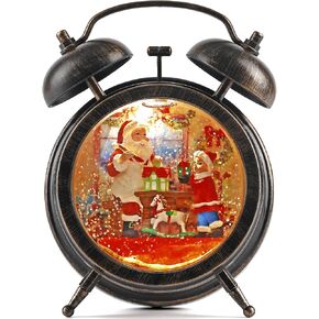 Lighted Christmas Snow Globe Lantern, Alarm Clock Snow Globe 6H Timer Musical Christmas Lantern, USB/Battery Operated Christmas Decorations Indoor (Nutcracker)