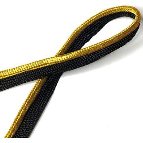 5-Yards Gold Cordedge Piping Trim for Pillows, Lamps, Draperies, 3/8 Inch, Black/Gold, SP-2753