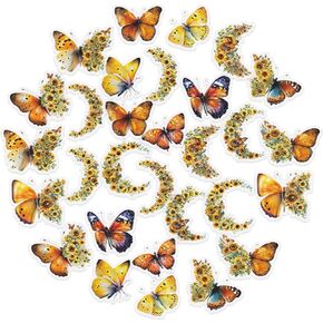 40Pcs Purple Butterfly Stickers for Scrapbook Junk Journal Water Bottle Diary Gift Wrapping Laptop Envelope Collage Card Making Phone Case Planner DIY Crafts, 20 Designs
