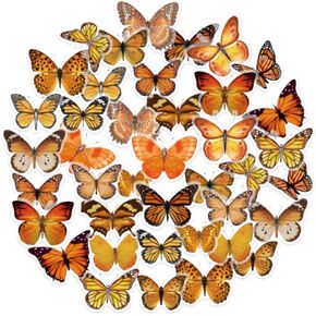 40Pcs Purple Butterfly Stickers for Scrapbook Junk Journal Water Bottle Diary Gift Wrapping Laptop Envelope Collage Card Making Phone Case Planner DIY Crafts, 20 Designs