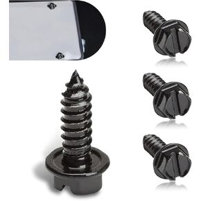 8 Pack Car License Plate Frame Screws, Waterproof Durable Metal Automotive Mounting Screws, Universal Anti-Shock Vehicle Rear License Plate Frame Fastening Accessories (Silver)