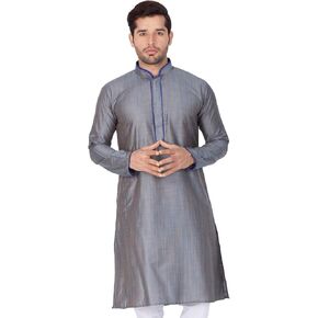 Elina fashion Men's Tunic Cotton Silk Kurta Pajama Set Indian Traditional Wear