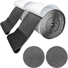 Eunika 26 Feet 4" Width Self Adhesive Hook and Loop Fastening Tape Total 8.7 Yard, Adhesive Back Fastener Strip Reusable Hook Roll Sticky Glue Nylon Fabric Patch for Picture&Tools Hanging Pedal