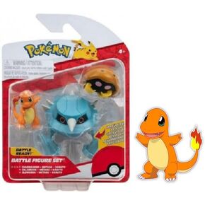 Pokemon Clip n Go Battle Feature Figure Multi-Pack Action Ready Pack Plus Bonus Sticker (Charmander, Metang and Kabuto)