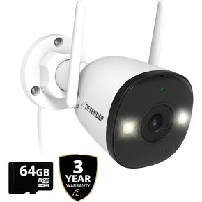 Defender AI Powered Guard Pro 4K 8MP WiFi 6/Bluetooth, Plug & Play Outdoor Home Security Camera, Smart AI Human/Vehicle Detection, Color Night Vision, with 32GB SD Card
