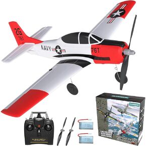 طائرة طائرة تعمل بالتحكم عن بعد، طائرة Spitfire V2 RC مع 3 أوضاع لسهولة الدوران والتحكم للبالغين والأطفال (أزرق)