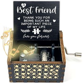 ukebobo Friend Gifts for Women, Good Friends are Like Stars Music Box, Birthday Gifts for Friends, Christmas Graduation Thank You Gifts for Best Friends BFF, You are My Sunshine Music Box-037