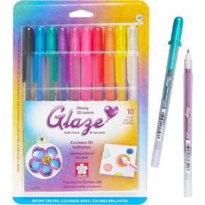 SAKURA Glaze 3D Ink Pen - 3D Ink Pen for Lettering, Drawing, Ornaments, & More - Assorted Colored Ink - 16 Pack