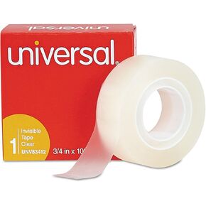 Universal UNV83412 0.75 بوصة × 83.33 قدم 1 بوصة شريط غير مرئي - شفاف (12/عبوة)