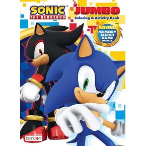 Sonic The Hedgehog Coloring Book | Sonic Coloring Book | Jumbo Activity Book | Sonic Memory Match Game Bonus | Multicolor